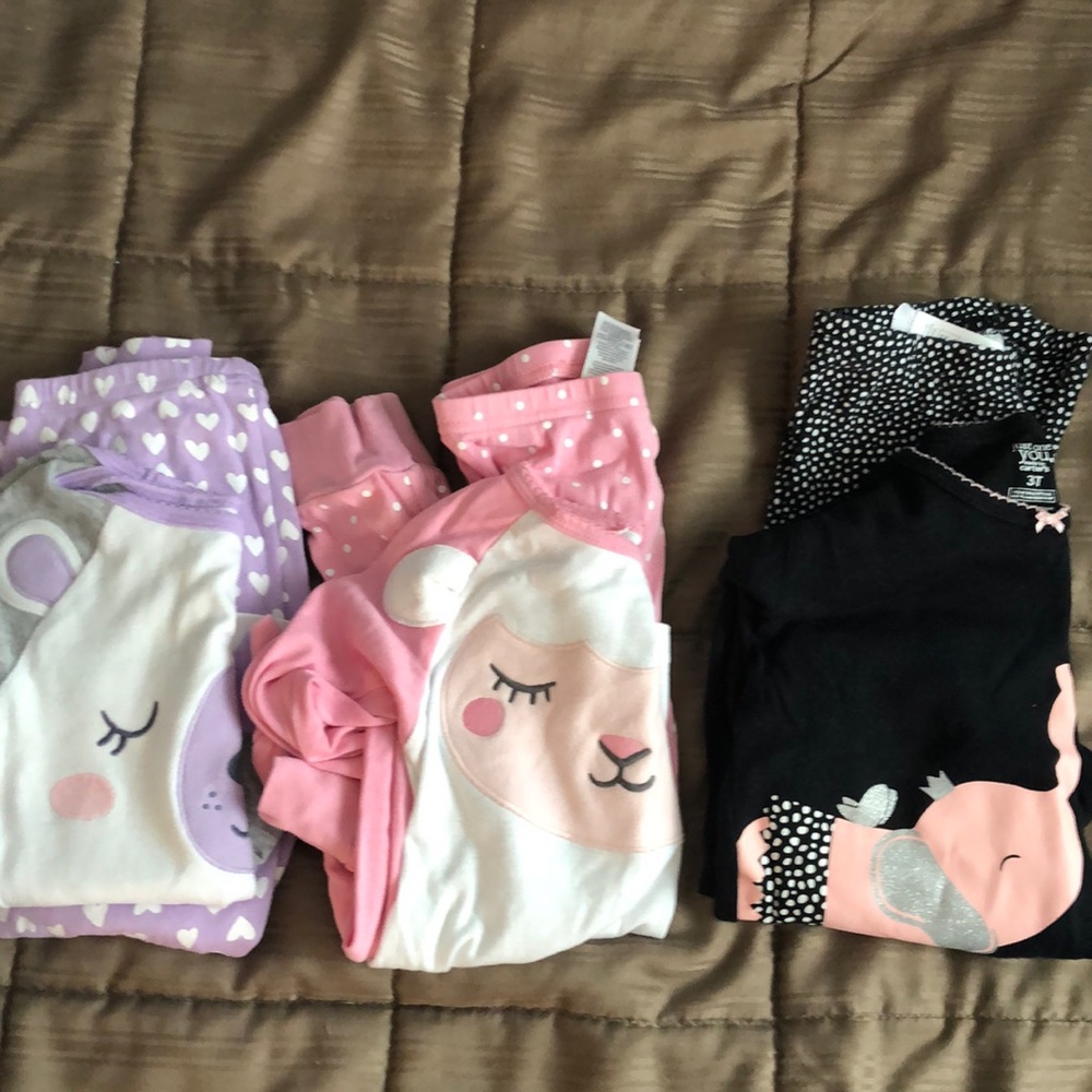 COPY - 3T girl pjs 3 pairs